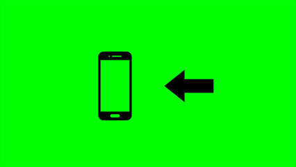 Incoming call sign illustration on colorful flat background.