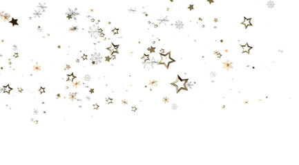 Elegant winter background with gold stars and snowflakes. Perfect for holiday designs.