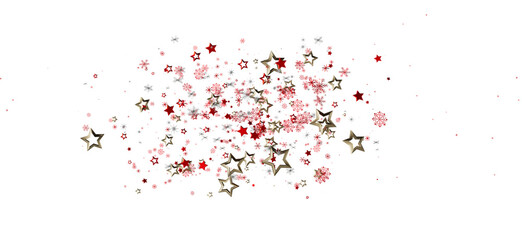 Decorative image of golden stars and snowflakes. Perfect for festive projects, Christmas, winter celebrations, and seasonal designs. Ideal for d
