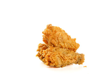 Crispy Fried Chicken Thighs with Golden Breading Isolated on White Background