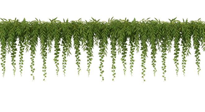 Hanging greenery brings a vibrant, natural touch