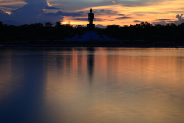 sunset over the river