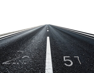 Straight asphalt road vanishing into the distance