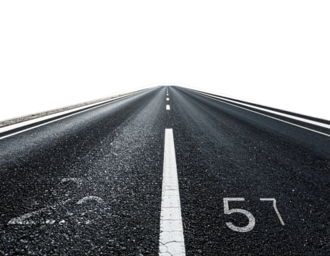 Straight asphalt road vanishing into the distance