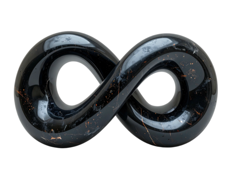 Infinity symbol, polished obsidian