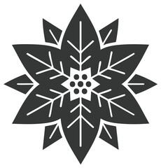 Obraz premium Stylized Poinsettia Flower Motif Simple Silhouette Design