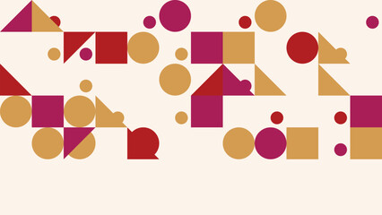 Abstract Geometric Background with Circles Squares and Triangles Design