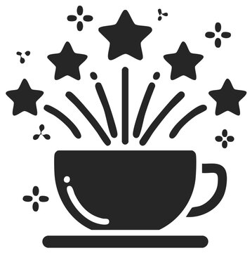 Black and white cup with stars concept illustration