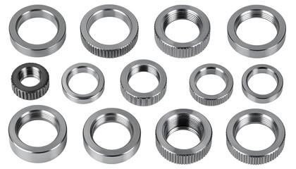 Set of circular metal nuts