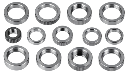 Set of circular metal nuts
