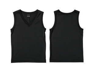 Black sleeveless top, front and back view