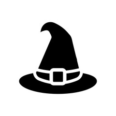 
An illustration of a black icon of a Halloween holiday attribute on a white background