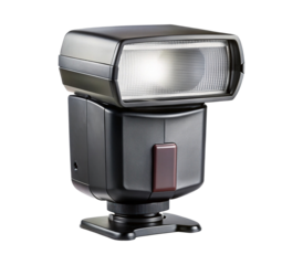 External camera flash unit with powerful light output isolated for photography lighting needs