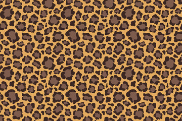 Leopard seamless pattern. Animalistic background design. Leopard fur texture vector illustration
