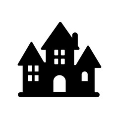 
An illustration of a black icon of a Halloween holiday attribute on a white background