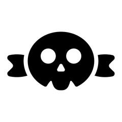 
An illustration of a black icon of a Halloween holiday attribute on a white background