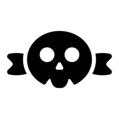 
An illustration of a black icon of a Halloween holiday attribute on a white background