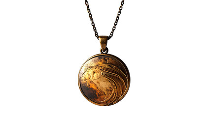 Round locket pendant on a chain