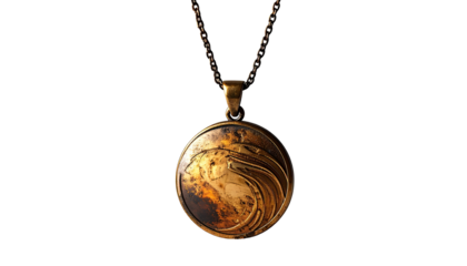 Round locket pendant on a chain