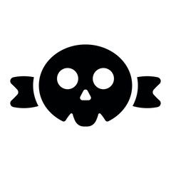 
An illustration of a black icon of a Halloween holiday attribute on a white background
