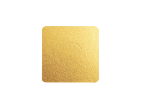 Golden square plate with embossed circle