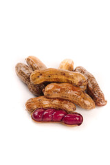 Boiled Peanuts in Shells - Classic Southern Salt Water Brined Snack Food on White Background