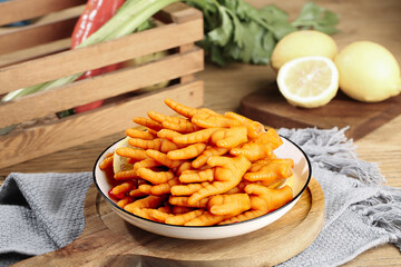 Fresh Marinated Chicken Feet with Lemon and Pineapple Asian Cuisine Delicacy