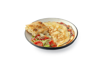 omelette with focaccia and lard