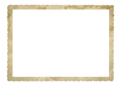 Vintage photo frame isolated. Retro vignette photo paper texture.