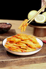 Pickled Chicken Feet Phoenix Claws with Hot Peppers Asian Delicacy Food