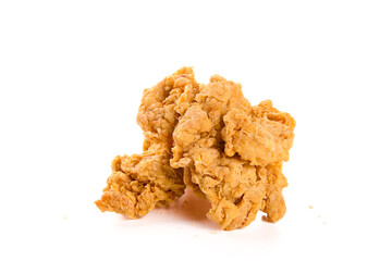 Crispy Fried Chicken Thighs with Golden Crunchy Coating Isolated on White Background