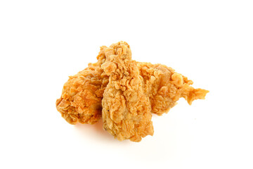 Crispy Fried Chicken Thighs Isolated on White Background - Golden Fast Food Photography