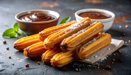 Spanische churros mit Schokoladensosse