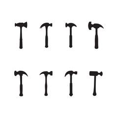 Silhouette of hammer vector icon on a white background