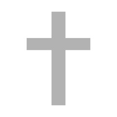 Simple Gray Christian Cross Symbol Isolated on White Background with Transparent Background for Digital Use