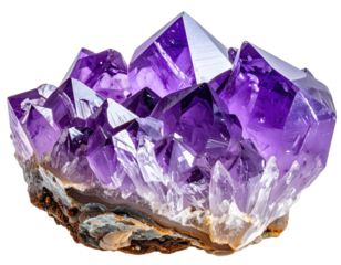 Cluster of vibrant purple amethyst crystals (2)
