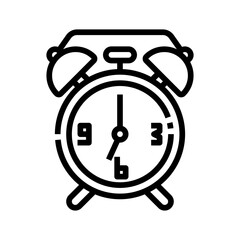 Retro Style Alarm Clock With Twin Bell And Arabic Numerals On White Background Isolated With Transparent Background