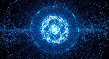 Abstract Technology Digital Connection Network Presentation Backdrop Element Energy Core Illustration Futuristic Backdrop Concept Information Stream Virtual Power Source Concept