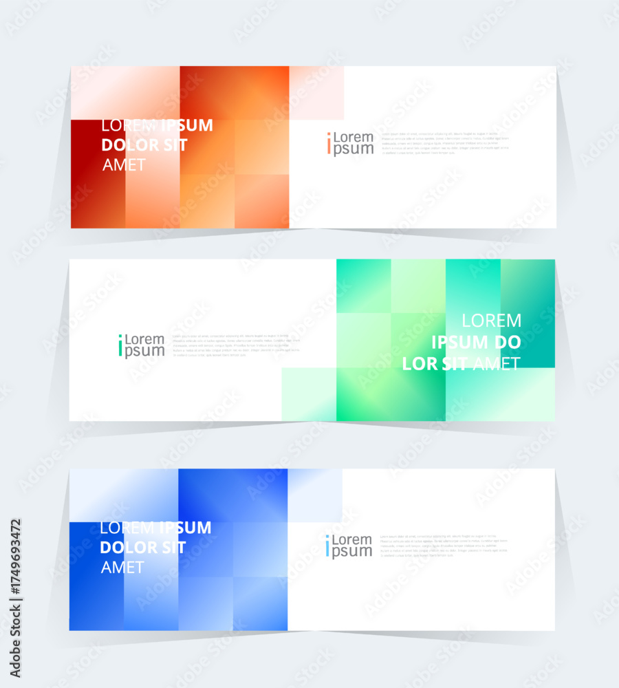 Sticker geometric banner design with vector presentation template.
