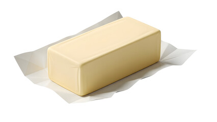 Butter stick block dairy product cooking baking ingredient spread food fat delicious creamy isolated white on transparent background