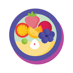 vector illustration of a plate with fruits