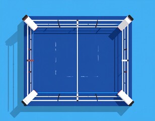 Boxing Ring: An overhead, clean perspective of a boxing ring. Capturing the sport's essence with its squared canvas and symbolic ropes and posts.