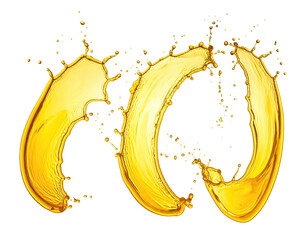 Gold liquid splash forming a double-O