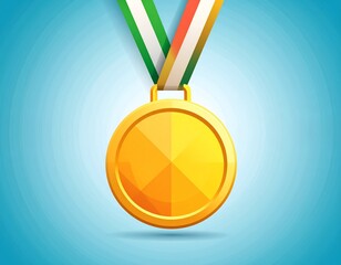 Golden Medal of Triumph: A stunningly crafted gold medal hangs gracefully against a clean background, symbolizing achievement, excellence, and the pinnacle of success. 