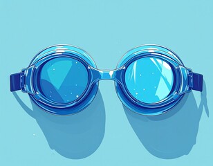 Underwater Vision: A pair of sleek blue swimming goggles, capturing a sense of aquatic adventure and clarity.
