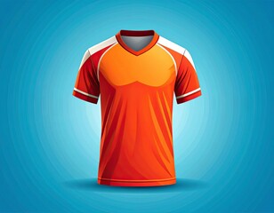 Vibrant Jersey: A dynamic, sporty jersey, showcasing bold orange and white accents against a blue background, perfect for conveying a sense of energy and competition.