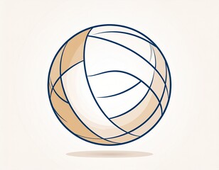 Volleyball Ball Symbol: A minimalistic, abstract vector illustration of a volleyball ball, showcasing clean lines and a modern design.