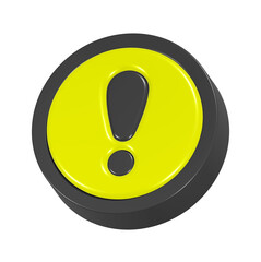 black and yellow alert sign 3d rendering