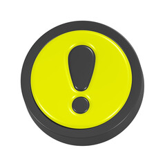 black and yellow alert sign 3d rendering