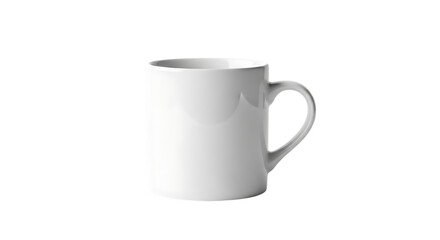 Plain white ceramic mug isolated on black background studio shot